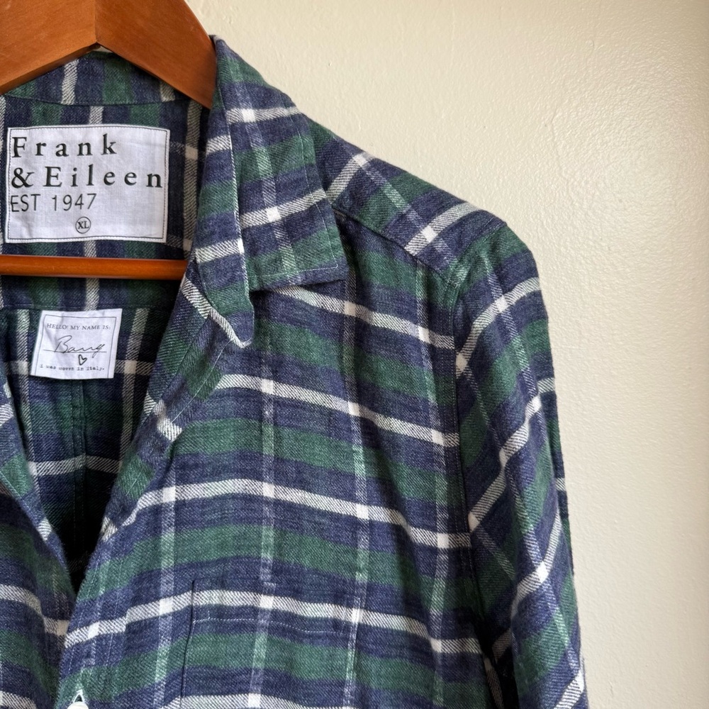 Frank & Eileen Barry Plaid Button Down 100% Cotton Shirt Size XL - Picture 4 of 5